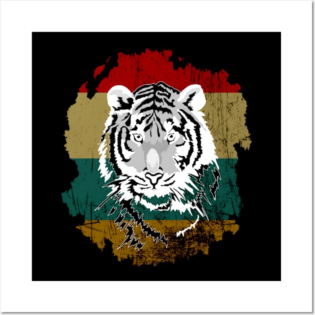 Retro vintage tiger Wall Art by Mima_SY